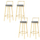 Glam Style Armless Counter Stool Faux Leather Round Bar Stool Gold 4 Piece Set Bar Stool(30"H) Clearhalo 'Bar Furniture' 'Bar Stools' 'bar_stools' 'furn' 'furn_bar_stools' 'Furniture' 'Kitchen & Dining Furniture' 6316990