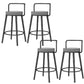 Glam Style Armless Counter Stool Faux Leather Round Bar Stool Black 4 Piece Set Short Stool(22"H) Clearhalo 'Bar Furniture' 'Bar Stools' 'bar_stools' 'furn' 'furn_bar_stools' 'Furniture' 'Kitchen & Dining Furniture' 6316992