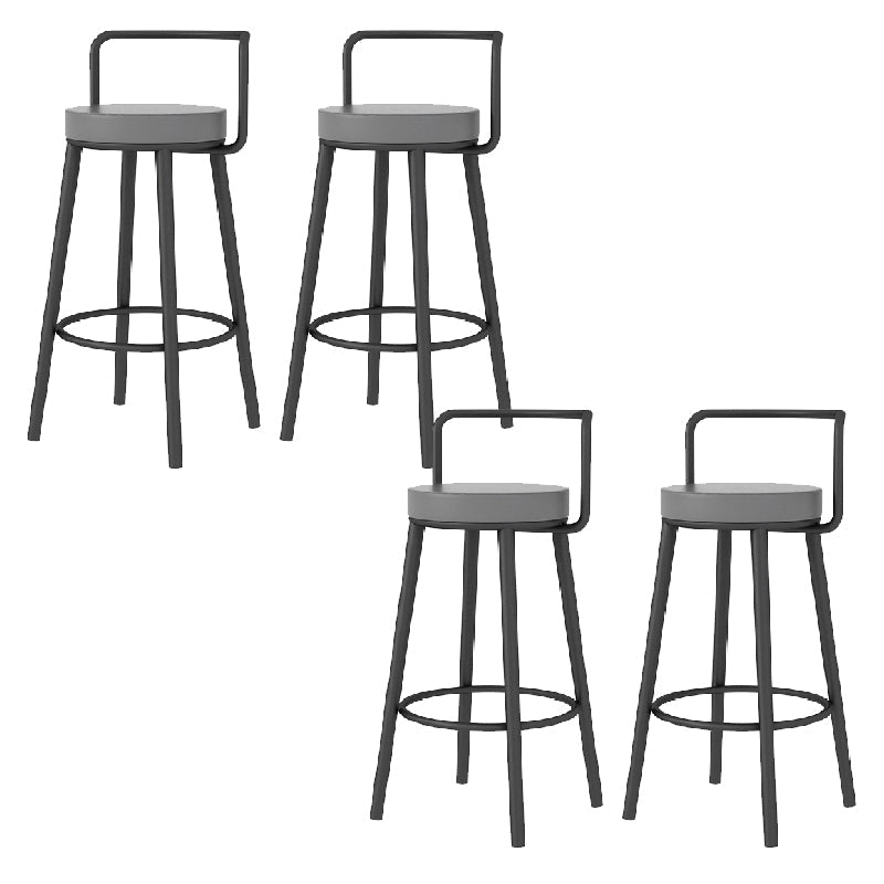 Glam Style Armless Counter Stool Faux Leather Round Bar Stool Black 4 Piece Set Counter Stool(26"H) Clearhalo 'Bar Furniture' 'Bar Stools' 'bar_stools' 'furn' 'furn_bar_stools' 'Furniture' 'Kitchen & Dining Furniture' 6316993