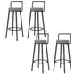 Glam Style Armless Counter Stool Faux Leather Round Bar Stool Black 4 Piece Set Bar Stool(30"H) Clearhalo 'Bar Furniture' 'Bar Stools' 'bar_stools' 'furn' 'furn_bar_stools' 'Furniture' 'Kitchen & Dining Furniture' 6316994