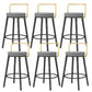 Glam Style Armless Counter Stool Faux Leather Round Bar Stool Black-Gold 6 Piece Set Short Stool(22"H) Clearhalo 'Bar Furniture' 'Bar Stools' 'bar_stools' 'furn' 'furn_bar_stools' 'Furniture' 'Kitchen & Dining Furniture' 6316996