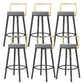 Glam Style Armless Counter Stool Faux Leather Round Bar Stool Black-Gold 6 Piece Set Counter Stool(26"H) Clearhalo 'Bar Furniture' 'Bar Stools' 'bar_stools' 'furn' 'furn_bar_stools' 'Furniture' 'Kitchen & Dining Furniture' 6316997