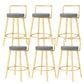 Glam Style Armless Counter Stool Faux Leather Round Bar Stool Gold 6 Piece Set Short Stool(22"H) Clearhalo 'Bar Furniture' 'Bar Stools' 'bar_stools' 'furn' 'furn_bar_stools' 'Furniture' 'Kitchen & Dining Furniture' 6317000