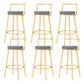 Glam Style Armless Counter Stool Faux Leather Round Bar Stool Gold 6 Piece Set Counter Stool(26"H) Clearhalo 'Bar Furniture' 'Bar Stools' 'bar_stools' 'furn' 'furn_bar_stools' 'Furniture' 'Kitchen & Dining Furniture' 6317001