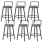 Glam Style Armless Counter Stool Faux Leather Round Bar Stool Black 6 Piece Set Short Stool(22"H) Clearhalo 'Bar Furniture' 'Bar Stools' 'bar_stools' 'furn' 'furn_bar_stools' 'Furniture' 'Kitchen & Dining Furniture' 6317004