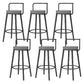 Glam Style Armless Counter Stool Faux Leather Round Bar Stool Black 6 Piece Set Counter Stool(26"H) Clearhalo 'Bar Furniture' 'Bar Stools' 'bar_stools' 'furn' 'furn_bar_stools' 'Furniture' 'Kitchen & Dining Furniture' 6317005