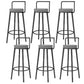 Glam Style Armless Counter Stool Faux Leather Round Bar Stool Black 6 Piece Set Bar Stool(30"H) Clearhalo 'Bar Furniture' 'Bar Stools' 'bar_stools' 'furn' 'furn_bar_stools' 'Furniture' 'Kitchen & Dining Furniture' 6317006
