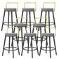 Glam Style Armless Counter Stool Faux Leather Round Bar Stool Black-Gold 8 Piece Set Short Stool(22"H) Clearhalo 'Bar Furniture' 'Bar Stools' 'bar_stools' 'furn' 'furn_bar_stools' 'Furniture' 'Kitchen & Dining Furniture' 6317008