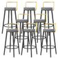 Glam Style Armless Counter Stool Faux Leather Round Bar Stool Black-Gold 8 Piece Set Bar Stool(30"H) Clearhalo 'Bar Furniture' 'Bar Stools' 'bar_stools' 'furn' 'furn_bar_stools' 'Furniture' 'Kitchen & Dining Furniture' 6317010