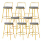 Glam Style Armless Counter Stool Faux Leather Round Bar Stool Gold 8 Piece Set Short Stool(22"H) Clearhalo 'Bar Furniture' 'Bar Stools' 'bar_stools' 'furn' 'furn_bar_stools' 'Furniture' 'Kitchen & Dining Furniture' 6317012