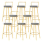 Glam Style Armless Counter Stool Faux Leather Round Bar Stool Gold 8 Piece Set Counter Stool(26"H) Clearhalo 'Bar Furniture' 'Bar Stools' 'bar_stools' 'furn' 'furn_bar_stools' 'Furniture' 'Kitchen & Dining Furniture' 6317013