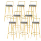 Glam Style Armless Counter Stool Faux Leather Round Bar Stool Gold 8 Piece Set Bar Stool(30"H) Clearhalo 'Bar Furniture' 'Bar Stools' 'bar_stools' 'furn' 'furn_bar_stools' 'Furniture' 'Kitchen & Dining Furniture' 6317014