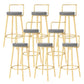 Glam Style Armless Counter Stool Faux Leather Round Bar Stool Gold 8 Piece Set Bar Stool(31"H) Clearhalo 'Bar Furniture' 'Bar Stools' 'bar_stools' 'furn' 'furn_bar_stools' 'Furniture' 'Kitchen & Dining Furniture' 6317015