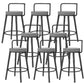 Glam Style Armless Counter Stool Faux Leather Round Bar Stool Black 8 Piece Set Short Stool(22"H) Clearhalo 'Bar Furniture' 'Bar Stools' 'bar_stools' 'furn' 'furn_bar_stools' 'Furniture' 'Kitchen & Dining Furniture' 6317016