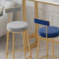 Glam Upholstered Counter Stool Bar-height Low Back Bar Stool with Metal Base Clearhalo 'Bar Furniture' 'Bar Stools' 'bar_stools' 'furn' 'furn_bar_stools' 'Furniture' 'Kitchen & Dining Furniture' 6317034