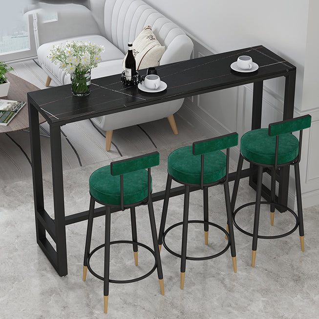 Glam Upholstered Counter Stool Bar-height Low Back Bar Stool with Metal Base Clearhalo 'Bar Furniture' 'Bar Stools' 'bar_stools' 'furn' 'furn_bar_stools' 'Furniture' 'Kitchen & Dining Furniture' 6317036