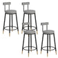 Glam Upholstered Counter Stool Bar-height Low Back Bar Stool with Metal Base Black-Gray Faux Leather 4 Piece Set Clearhalo 'Bar Furniture' 'Bar Stools' 'bar_stools' 'furn' 'furn_bar_stools' 'Furniture' 'Kitchen & Dining Furniture' 6317052