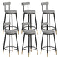 Glam Upholstered Counter Stool Bar-height Low Back Bar Stool with Metal Base Black-Gray Faux Leather 6 Piece Set Clearhalo 'Bar Furniture' 'Bar Stools' 'bar_stools' 'furn' 'furn_bar_stools' 'Furniture' 'Kitchen & Dining Furniture' 6317062