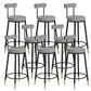 Glam Upholstered Counter Stool Bar-height Low Back Bar Stool with Metal Base Black-Gray Faux Leather 8 Piece Set Clearhalo 'Bar Furniture' 'Bar Stools' 'bar_stools' 'furn' 'furn_bar_stools' 'Furniture' 'Kitchen & Dining Furniture' 6317072