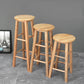 Backless Solid Wood Round Chair Industrial Wooden Counter Chair with 4 Legs