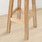 Backless Solid Wood Round Chair Industrial Wooden Counter Chair with 4 Legs