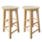 Backless Solid Wood Round Chair Industrial Wooden Counter Chair with 4 Legs