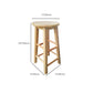 Backless Solid Wood Round Chair Industrial Wooden Counter Chair with 4 Legs