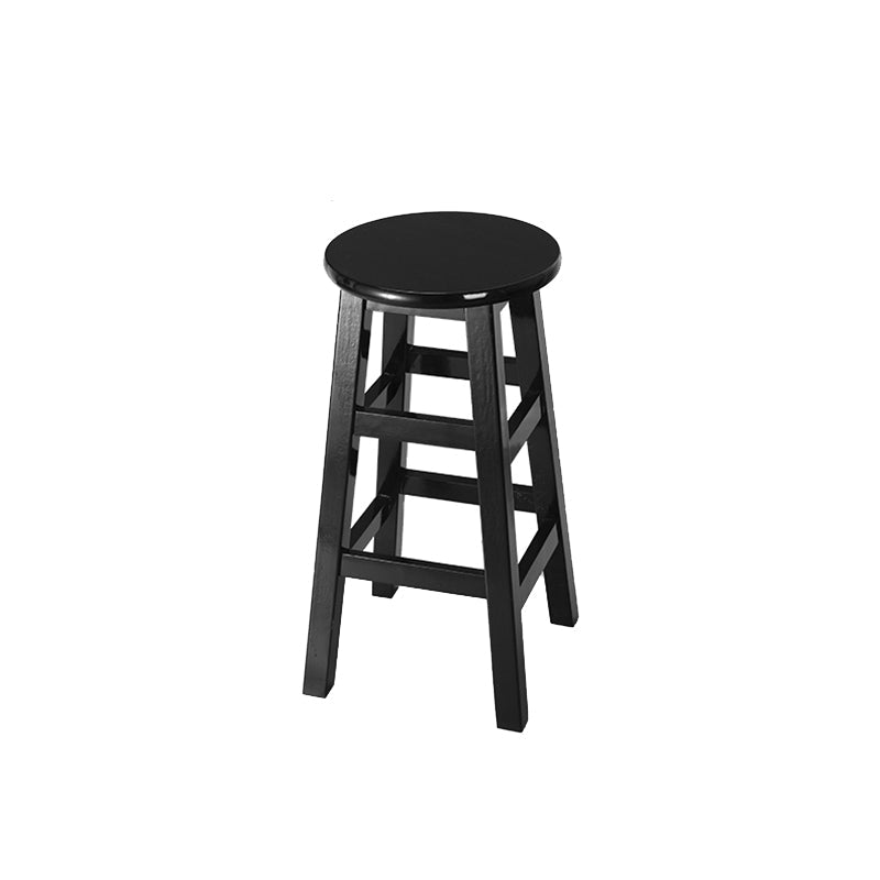 Silla alta redonda de madera maciza sin respaldo Silla de mostrador de madera industrial con 4 patas