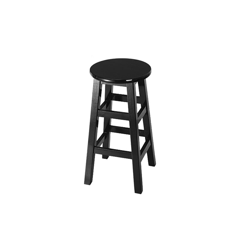 Silla alta redonda de madera maciza sin respaldo Silla de mostrador de madera industrial con 4 patas