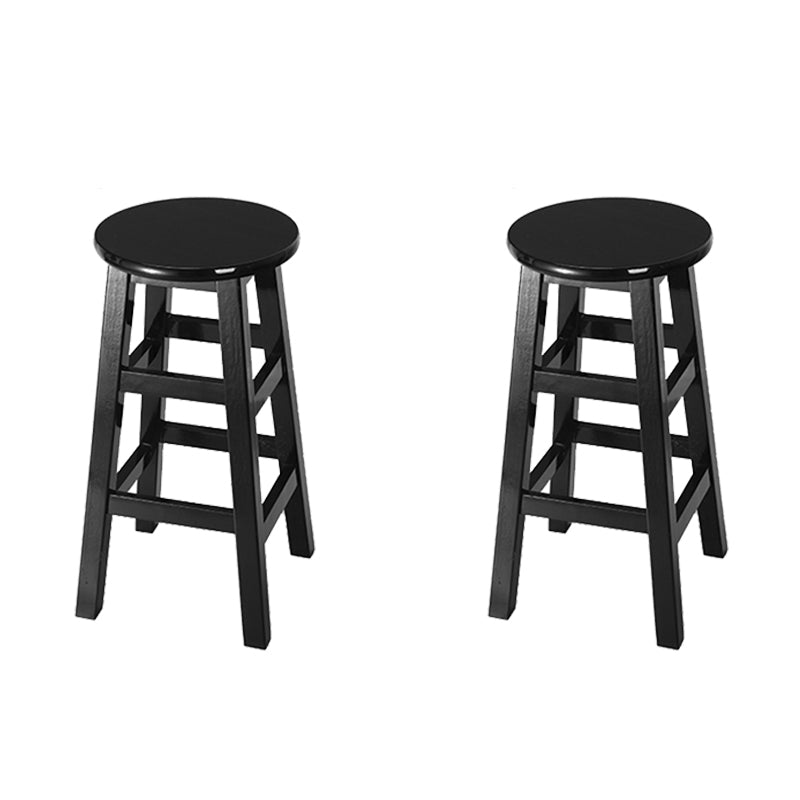 Silla alta redonda de madera maciza sin respaldo Silla de mostrador de madera industrial con 4 patas