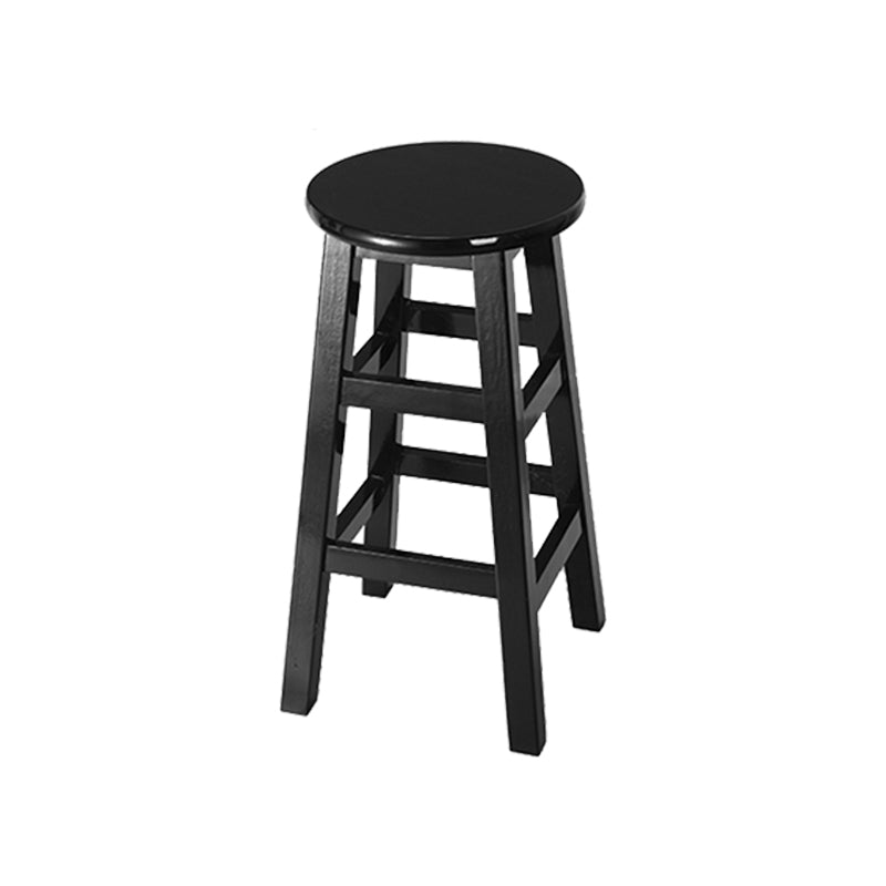 Silla alta redonda de madera maciza sin respaldo Silla de mostrador de madera industrial con 4 patas
