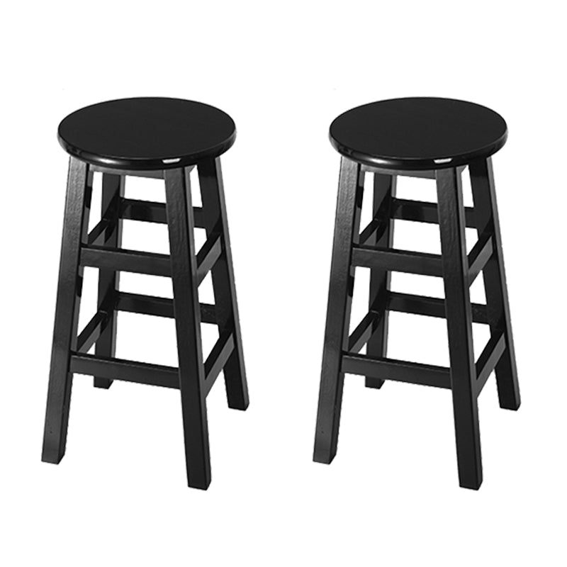 Silla alta redonda de madera maciza sin respaldo Silla de mostrador de madera industrial con 4 patas