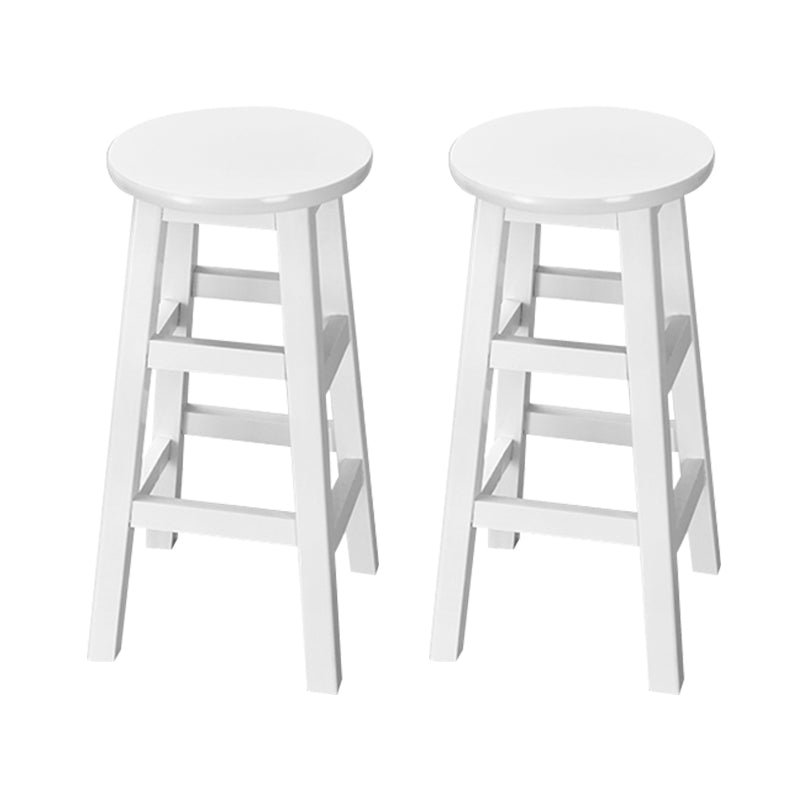 Silla alta redonda de madera maciza sin respaldo Silla de mostrador de madera industrial con 4 patas