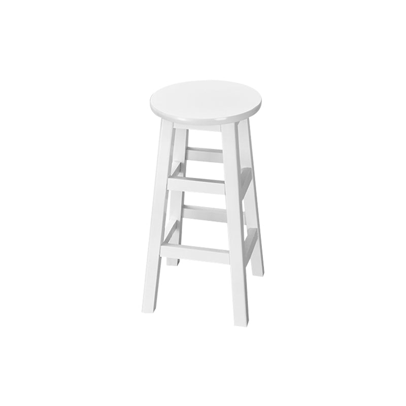 Silla alta redonda de madera maciza sin respaldo Silla de mostrador de madera industrial con 4 patas