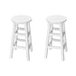 Silla alta redonda de madera maciza sin respaldo Silla de mostrador de madera industrial con 4 patas