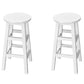Silla alta redonda de madera maciza sin respaldo Silla de mostrador de madera industrial con 4 patas