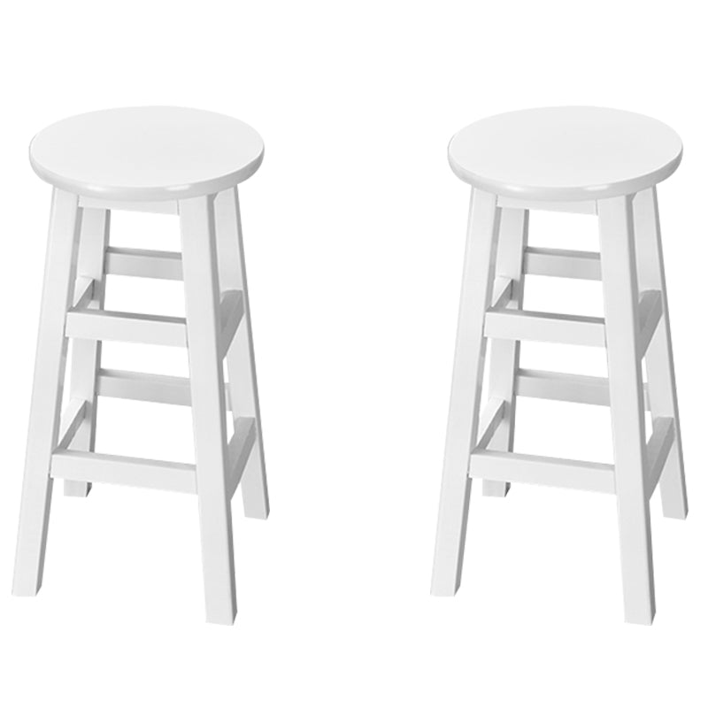 Silla alta redonda de madera maciza sin respaldo Silla de mostrador de madera industrial con 4 patas