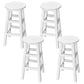 Silla alta redonda de madera maciza sin respaldo Silla de mostrador de madera industrial con 4 patas