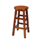 Silla alta redonda de madera maciza sin respaldo Silla de mostrador de madera industrial con 4 patas