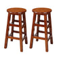 Silla alta redonda de madera maciza sin respaldo Silla de mostrador de madera industrial con 4 patas