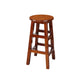Silla alta redonda de madera maciza sin respaldo Silla de mostrador de madera industrial con 4 patas