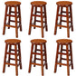 Silla alta redonda de madera maciza sin respaldo Silla de mostrador de madera industrial con 4 patas