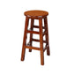 Silla alta redonda de madera maciza sin respaldo Silla de mostrador de madera industrial con 4 patas