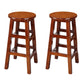Silla alta redonda de madera maciza sin respaldo Silla de mostrador de madera industrial con 4 patas