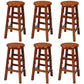 Silla alta redonda de madera maciza sin respaldo Silla de mostrador de madera industrial con 4 patas