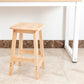 Industrial Wooden Counter Chair Square Backless Solid Wood Round High Chair with 4 Legs