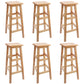 Industrial Wooden Counter Chair Square Backless Solid Wood Round High Chair with 4 Legs
