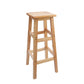Industrial Wooden Counter Chair Square Backless Solid Wood Round High Chair with 4 Legs