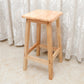Industrial Wooden Counter Chair Square Backless Solid Wood Round High Chair with 4 Legs