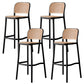 Nordic Backrest Counter Stool with Metal Base Plastic Armless Bar Chair